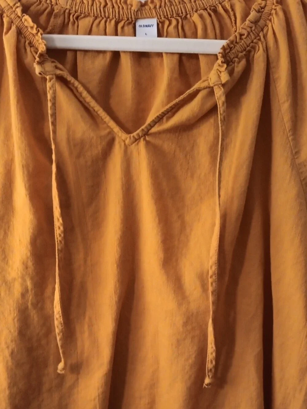 Old Navy Mustard Peasant Blouse with Tie